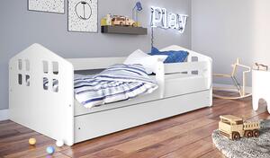 Białe łóżko dziecięce z materacem 80x140 - Flavio