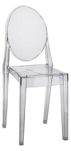 Bezbarwne krzesło transparentne do toaletki, jadalni