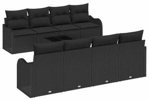 Zestaw sof na ogród czarny 55 x 55 x 37 cm polirattan