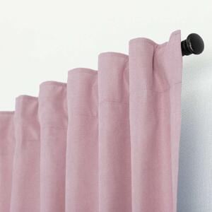 Zasłona BASIC na taśmie marszczącej 140x260 cm pastelowy różowy szenil 1 szt
