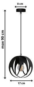 Czarna pojedyncza lampa wisząca loft - S654-Biva
