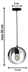 Czarno-biała loftowa lampa wisząca nad stół - S654-Biva