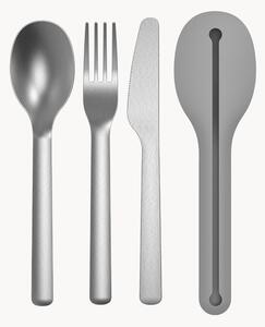 Komplet sztućców podróżnych Grey, 4 elem