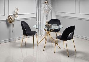 Tapicerowane krzesło w stylu glamour Pari - czarne