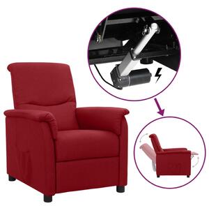 Rozkładany fotel ułatwiający wstawanie, winna czerwień, tkanina