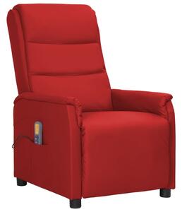 Fotel masujący, winna czerwień, obity sztuczną skórą