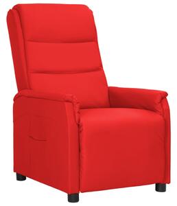Fotel ułatwiający wstawanie, winna czerwień, sztuczna skóra