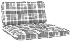 Poduszki na sofę z palet, 2 szt., w szarą kratę