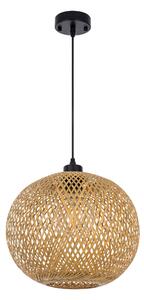 SUFITOWA LAMPA WISZĄCA BAMBUSOWA BOHO PLECIONY ŻYRANDOL DO SYPIALNI I SALONU 30 CM