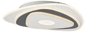 Designerska lampa sufitowa biała z ciemnoszarym organicznym kształtem z możliwością ściemniania LED - Taylor Oswietlenie wewnetrzne
