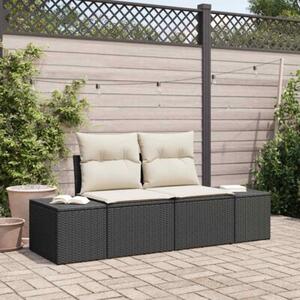 Sofa ogrodowa czarny 123 x 62 x 69cm polirattan