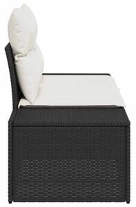 Sofa ogrodowa czarny 123 x 62 x 69cm polirattan