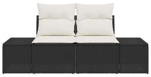 Sofa ogrodowa czarny 123 x 62 x 69cm polirattan