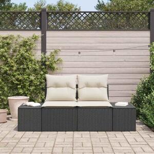 Sofa ogrodowa czarny 123 x 62 x 69cm polirattan