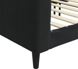 Sofa z funkcją spania, czarna, 80x200 cm, obita aksamitem