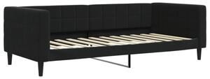 Sofa z funkcją spania, czarna, 90x200 cm, obita aksamitem