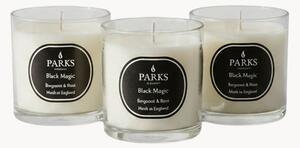 Komplet ręcznie wykonanych świec zapachowych Black Magic (bergamotka, róża & paczula), 3 elem