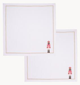 Komplet serwetek z haftem Nutcracker, 2 elem