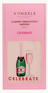 Komplet serwetek z haftem Celebrate, 2 elem