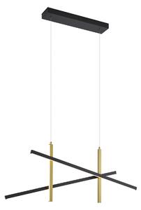 Designerska lampa wisząca X czarna ze złotem z LED z 3-stopniową regulacją - Joy
