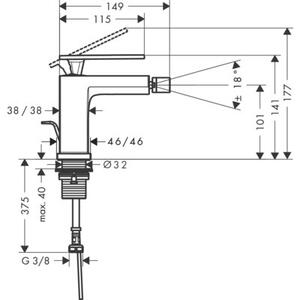 Bateria bidetowa HANSGROHE Tecturis E 73200670 Czarny mat