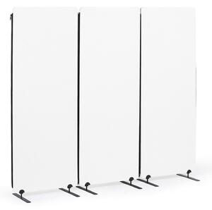 Akustyczny parawan, ścianka działowa 160 x 60 cm, 3 sztuki w opakowaniu, 100% poliester, połączenia na zamek błyskawiczny, biały