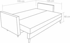Sofa z funkcją spania kanapa Säffle Szara