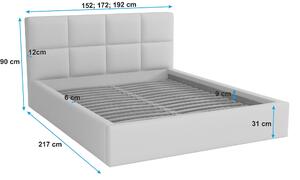 Łóżko do sypialni tapicerowane 140x200 z pojemnikiem - Alaska Szare
