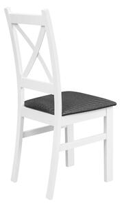 Krzesło do jadalni tapicerowane krzyżak Biały/Grafit