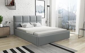 Łóżko do sypialni tapicerowane 120x200 z pojemnikiem - Alaska Szare
