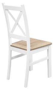 Krzesło krzyżak do jadalni Biały/Dąb Sonoma