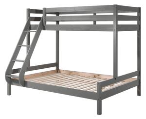 Szare piętrowe łóżko dziecięce 140x200/90x200 cm Pino – Vipack