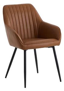 Brązowe tapicerowane fotele jadalniane zestaw z podłokietnikami 2 szt. Nolan Stripe – Unique Furniture