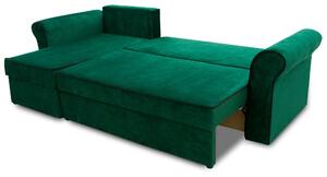 Zestaw wypoczynkowy do salonu Narożnik Trevor + 2x Fotel Ciemny Zielony