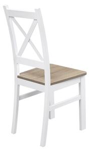 Stół z 5 krzesłami do kuchni jadalni Z064 Biały/San Remo Ciemne