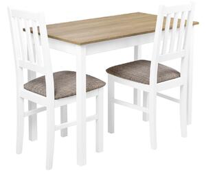 Zestaw stół z 2 krzesłami do kuchni jadalni X004 Biały/Dąb Grandson
