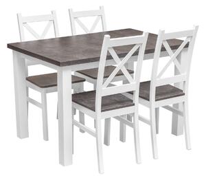 Stół z 4 krzesłami do kuchni jadalni Z062 Biały/Beton