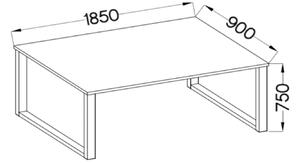 Stół do jadalni loftowy Imperial 185x90 Dąb Artisan