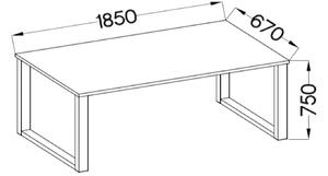 Stół do jadalni loftowy Imperial 185x67 Dąb Artisan