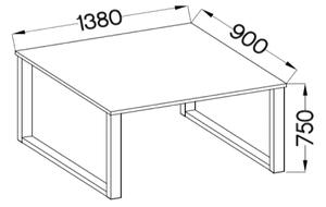 Stół do jadalni loftowy Imperial 138x90 Biały