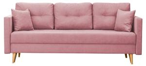 Komplet wypoczynkowy skandynawski do salonu sofa i 2 fotele Różowy