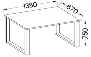 Stół do jadalni loftowy Imperial 138x67 Dąb Artisan