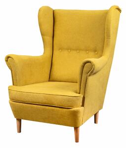 Komplet wypoczynkowy skandynawski do salonu sofa i 2 fotele Żółty