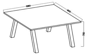 Stół do jadalni metalowe nogi Kleo 138x90 Dąb Lancelot