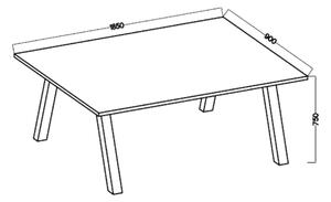 Stół do jadalni metalowe nogi Kleo 185x90 Biały