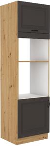 Wysoka szafka słupek na piekarnik i mikrofale STILO 60 DPM-210 2F Grafit/Artisan