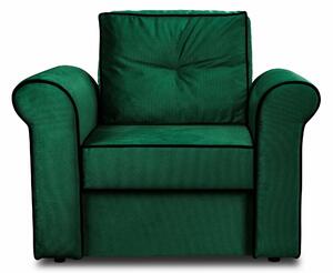 Zestaw wypoczynkowy do salonu Narożnik Trevor + 2x Fotel Ciemny Zielony