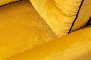 Zestaw wypoczynkowy do salonu Merida Sofa + 2 Fotele z Podnóżkami Żółty