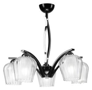 Lamkur Żyrandol na drążku PAULA 5xE27/60W/230V czarne LA03252