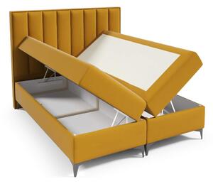 Łóżko kontynentalne pikowane Sofia 160x200 Żółte